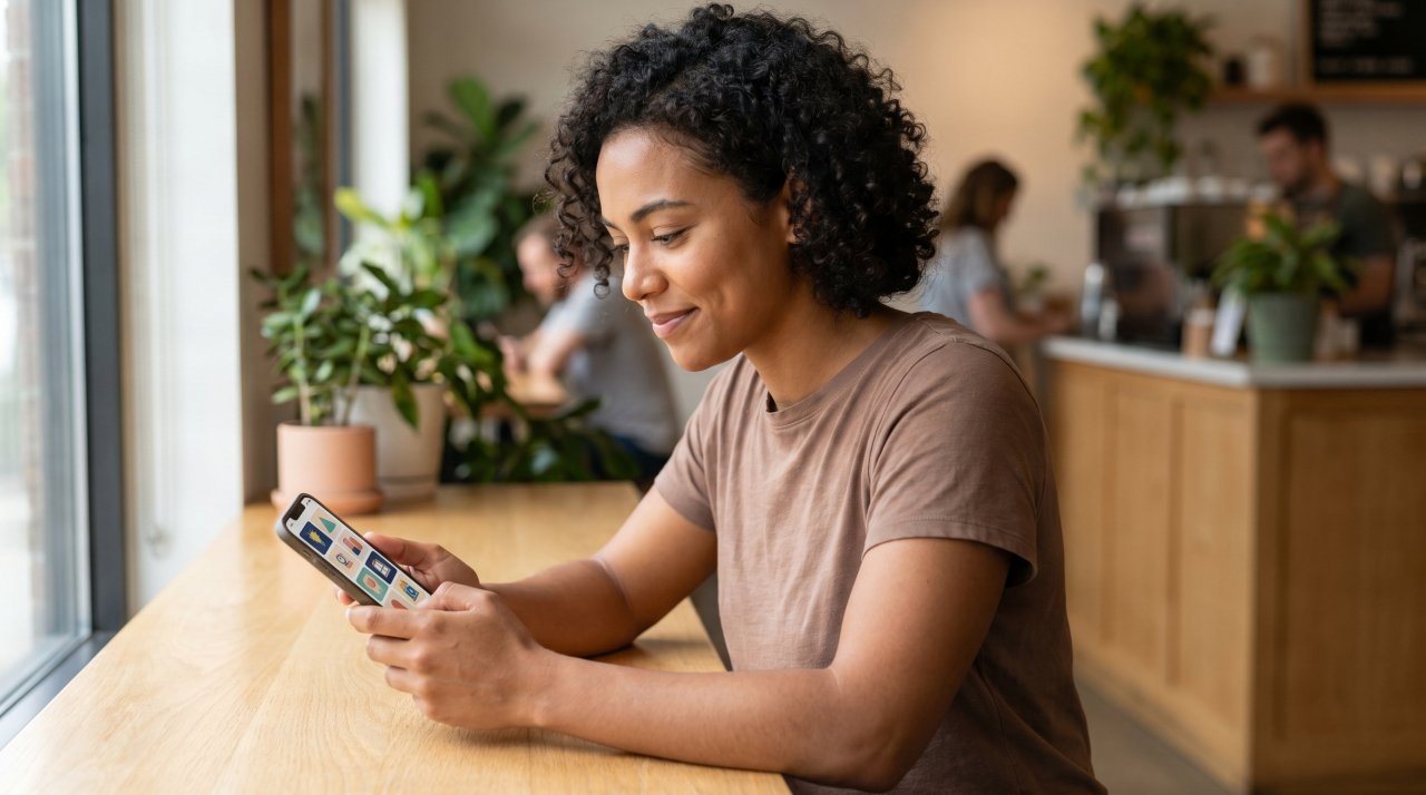 Person using smartphone to access TheLowDownUnder.com educational social media platform
